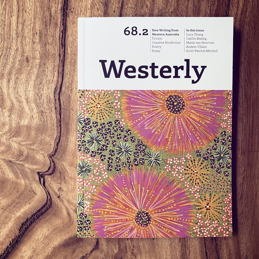Cover of Westerly 68.2 featuring art by Candy Riley entitled Kambarang (Springtime), 2023.